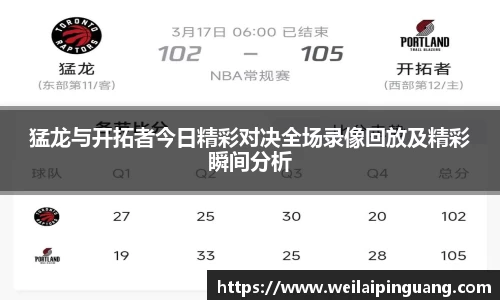 猛龙与开拓者今日精彩对决全场录像回放及精彩瞬间分析